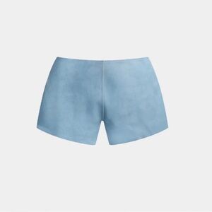 BYGIANNA Leather Mini Shorts in blue